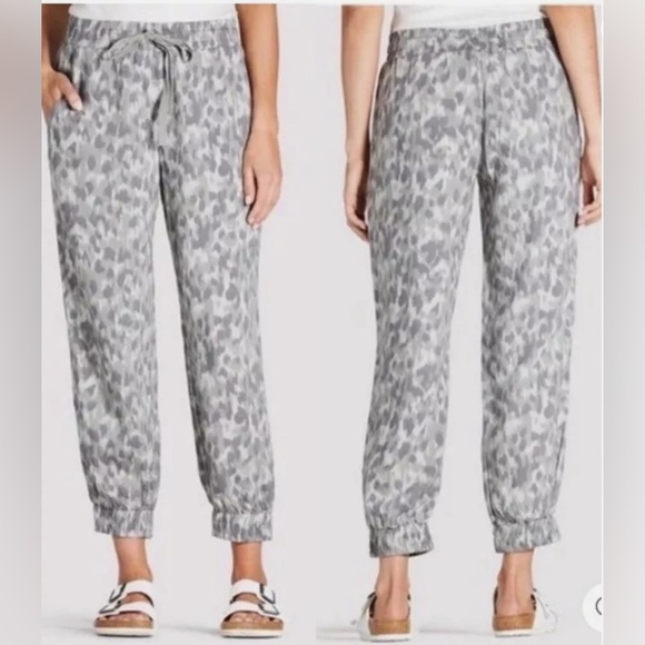 Cloth & Stone Anthropologie Sz Small Gray white Camo jogger pockets pull on - Picture 13 of 13